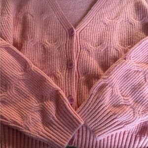 SHEIN Women's Coral Button-Up Cardigan